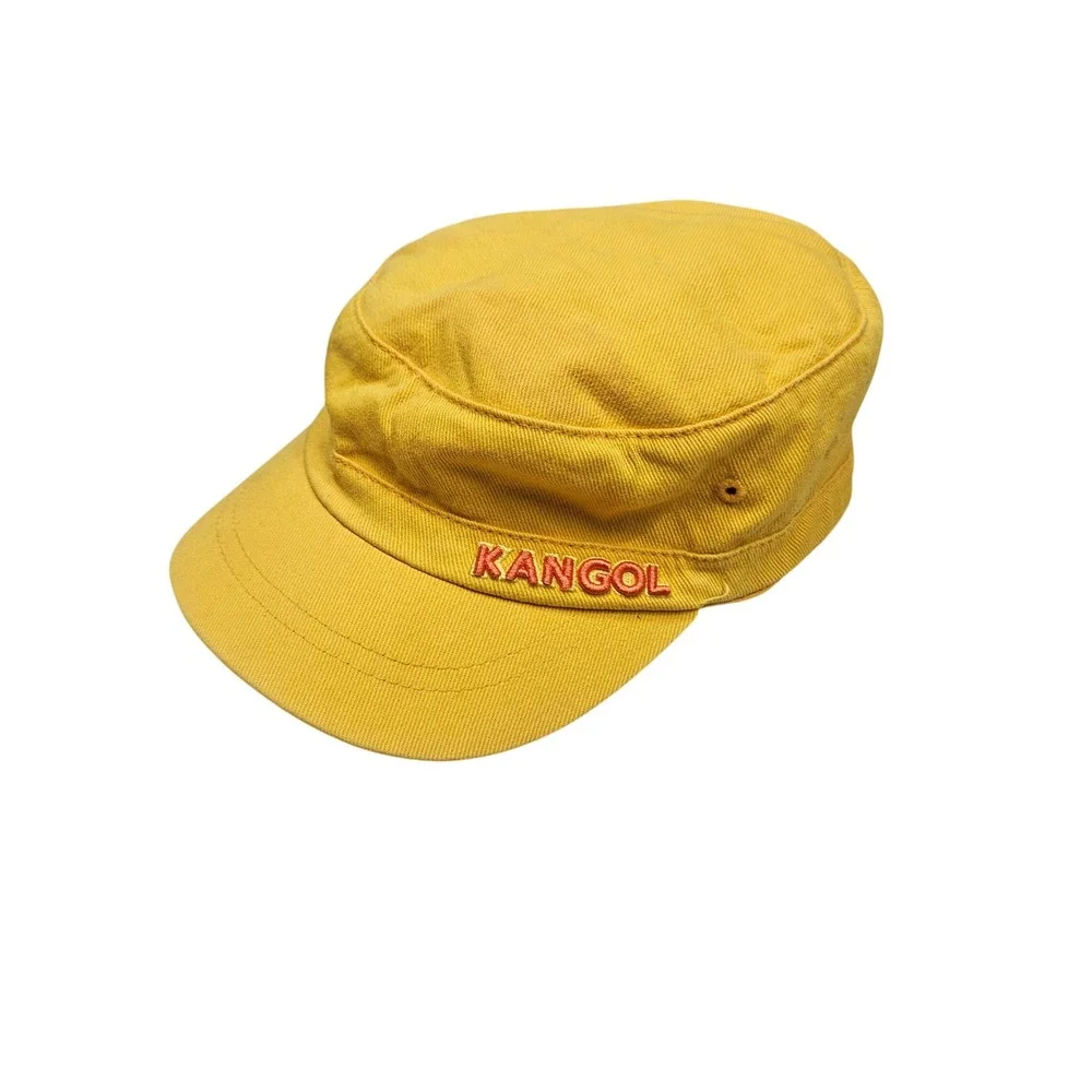 Kangol Army Cap Kids KS/KM Yellow Cotton Flexfit Cadet Hat Streetwear Skater
